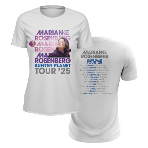 Damen T-Shirt - Bunter Planet Tour ’25 (mit Backprint) – Bild 7
